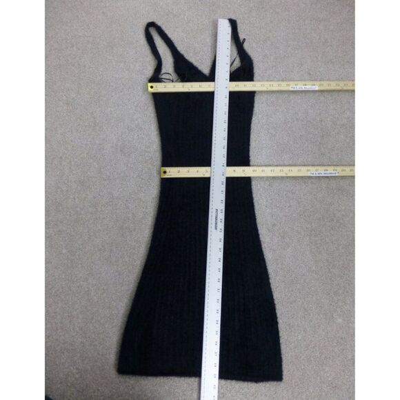 NWOT Freshman 1996 2-Piece Set, Ribbed, and Fuzzy Black Dress with Cardigan - Picture 11 of 13